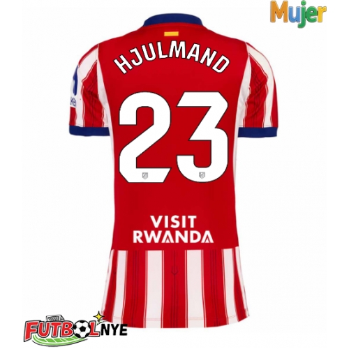 Camiseta Atletico Madrid Morten Hjulmand #23 Primera Equipación para mujer 2026-27 manga corta